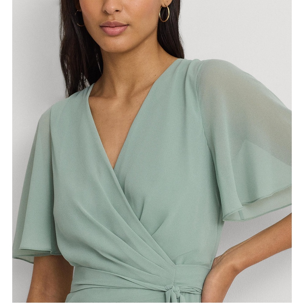Lauren Ralph Lauren Belted Georgette Dress - Picture 2 of 7